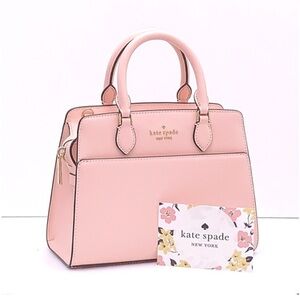 KATE SPADE Madison Saffiano Leather Small Satchel Conch Pink color